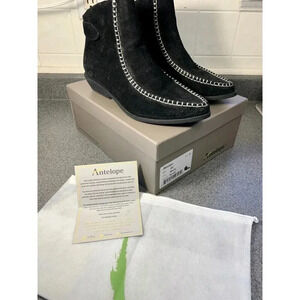 New In Box Anthropologie Antelope Whipstitch Suede Ankle Boots shoes size 10 41